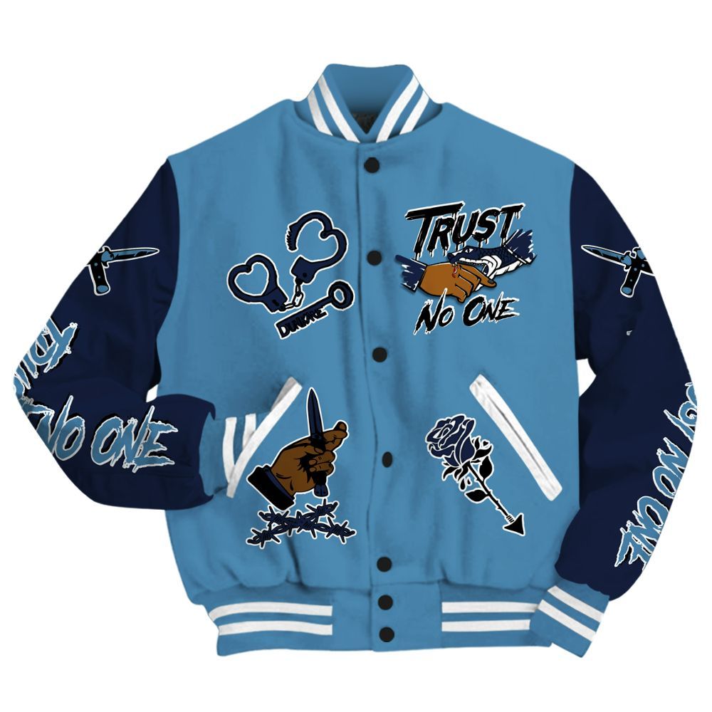 Varsity Jacket To Match Air Force 1 Stash - Trust No One Dripping All Over Print