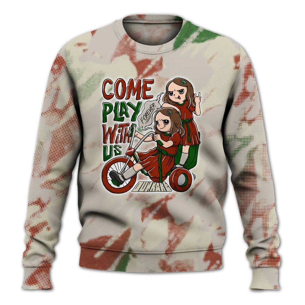 Sweatshirt To Match El Grito 5s - Come Hangout Halloween Abstract Halftone All Over Print