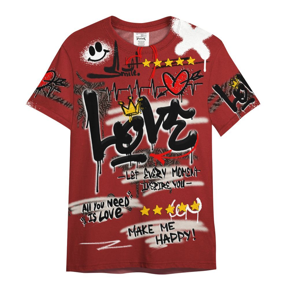 Shirt To Match World’s Best Dad 3s - Happy Love Beats Graffiti Streetwear All Over Print