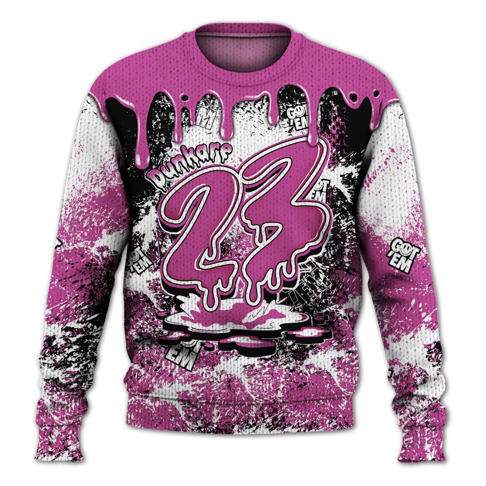 Knitted Sweater To Match Dunk Low Active Fuchsia - Dripping 23 Drip