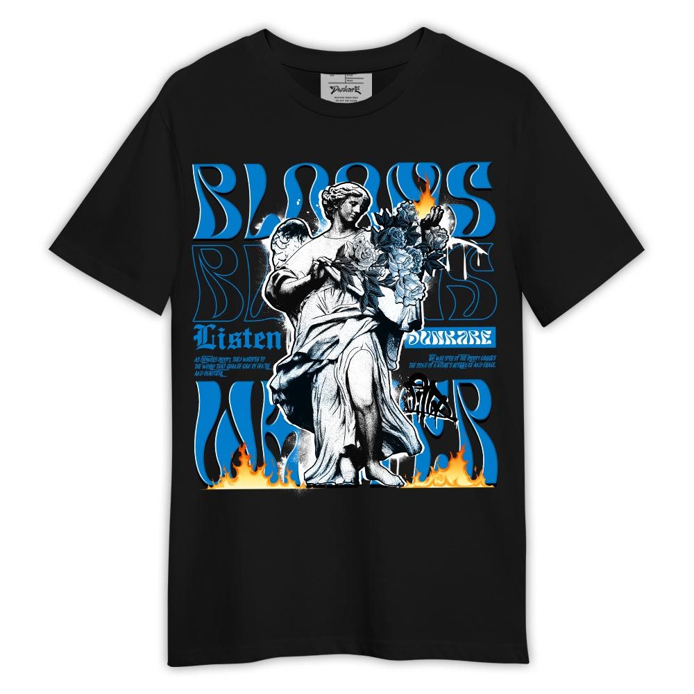 Shirt To Match Industrial Blue 4s - Blooms Whisper Shirt Military Blue 4s Outfit