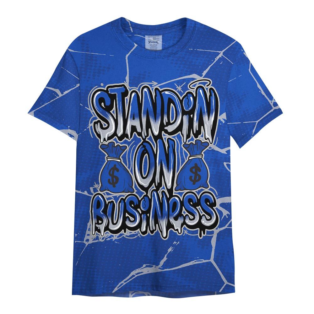 Shirt To Match Air Foamposite One Royal - Standin' Business White Graphic Crack Shirt Unisex