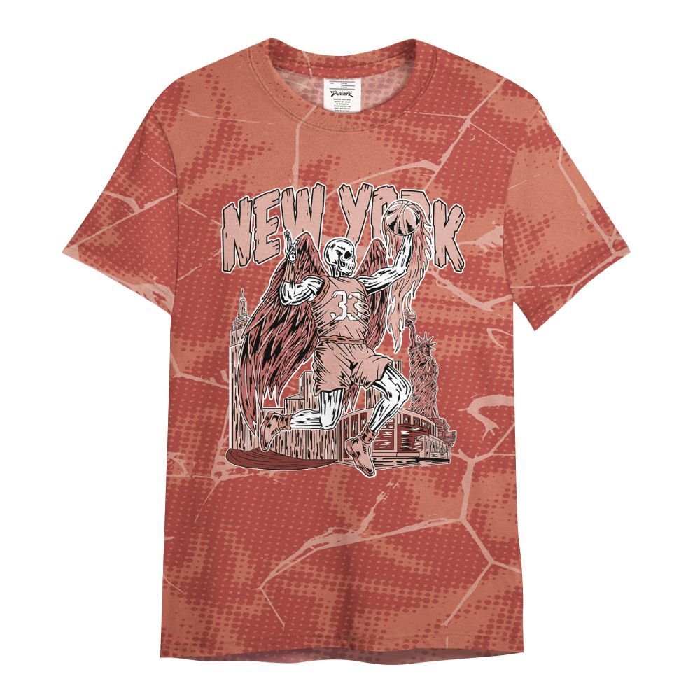 Shirt To Match Dune Red 13s - Ewing Era Skeleton Crack All Over Print