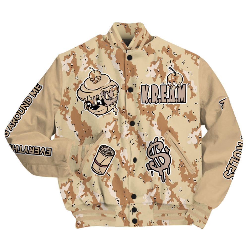 Varsity Jacket To Match Desert Camo 3s - Loot Bear All Over Print