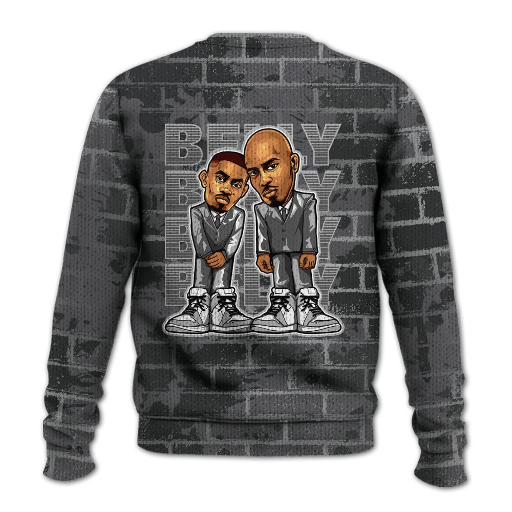 Knitted Sweater To Match White Thunder 4s - Belly Sneakers Graphic Halloween