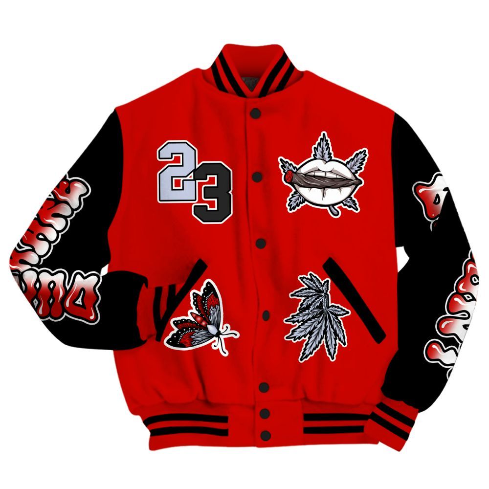 Varsity Jacket To Match Fire Red 6s - Bluntz Unique All Over Print