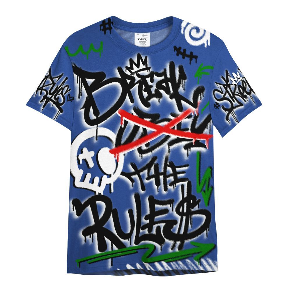 Shirt To Match Retro Hyper Royal 13s - Break Rules Streetwear All Over Print