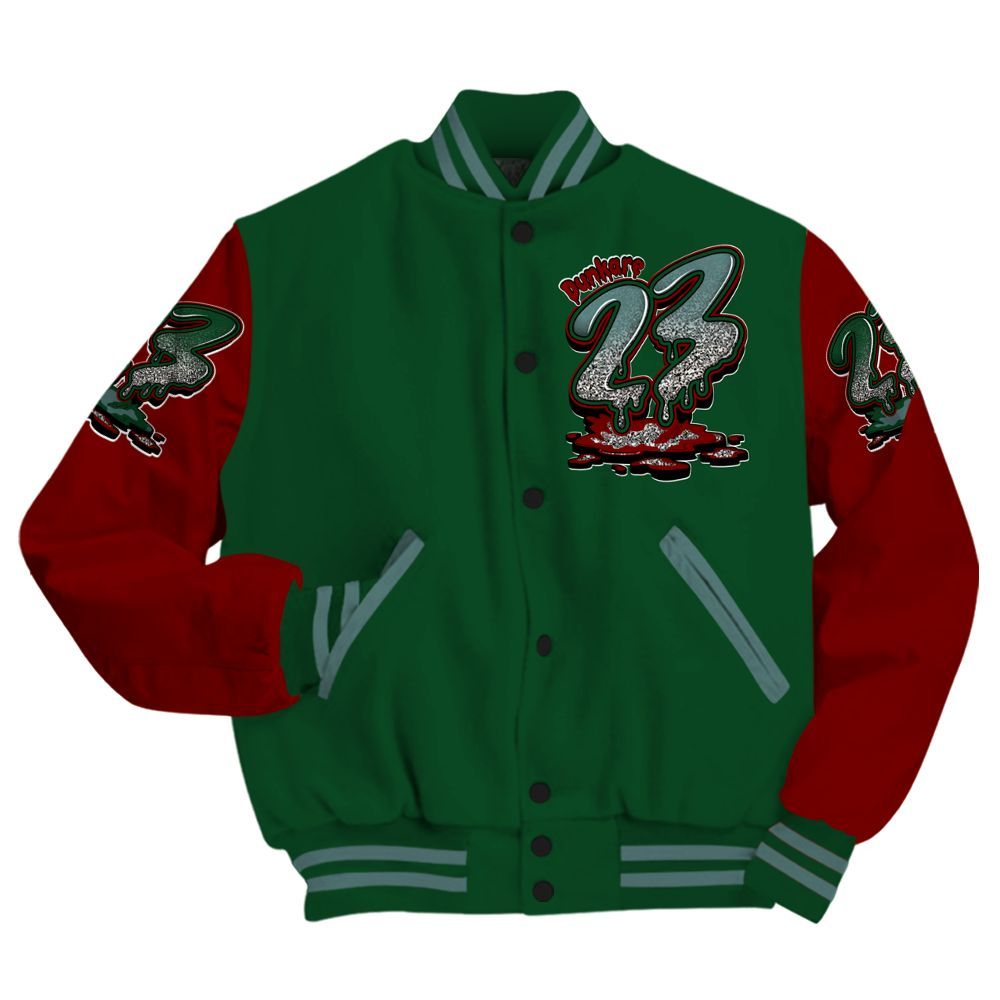 Varsity Jacket To Match Concrete Rose 3s - Custom Name 23 Drip All Over Print