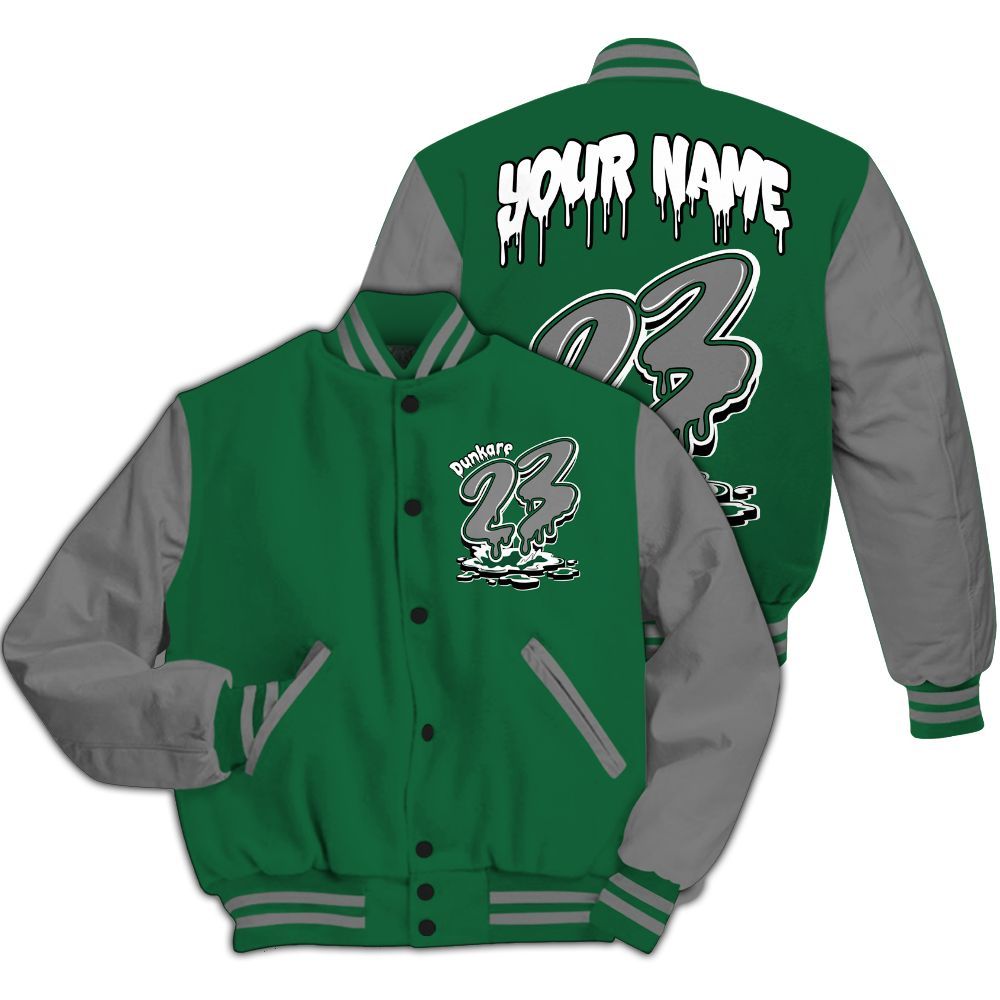 Varsity Jacket To Match High Gorge Green 1s - Custom Name 23 Drip All Over Print