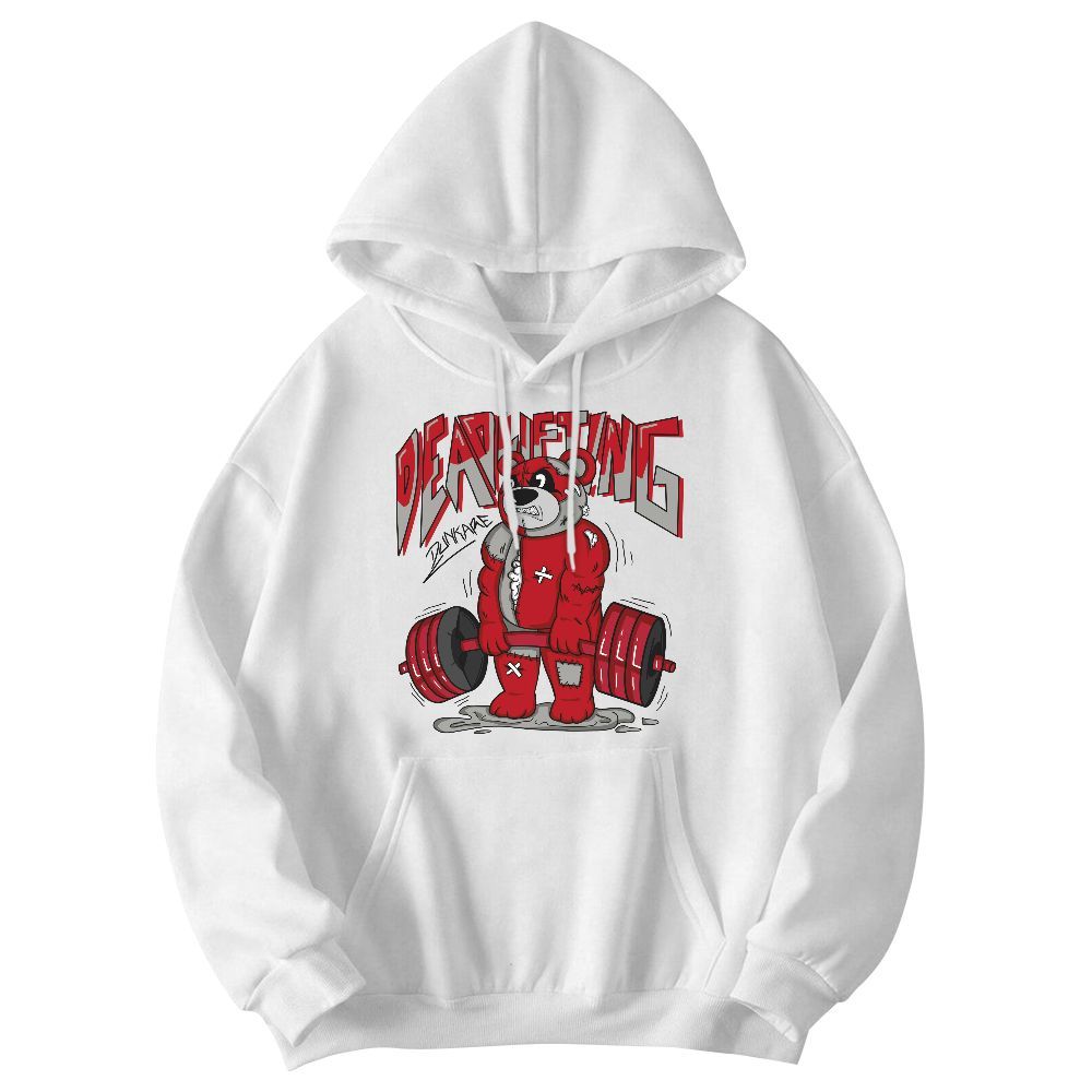Sweatshirt To Match Air Griffey Max Gray Reds 1s - Deadlifting Bear Graphic
