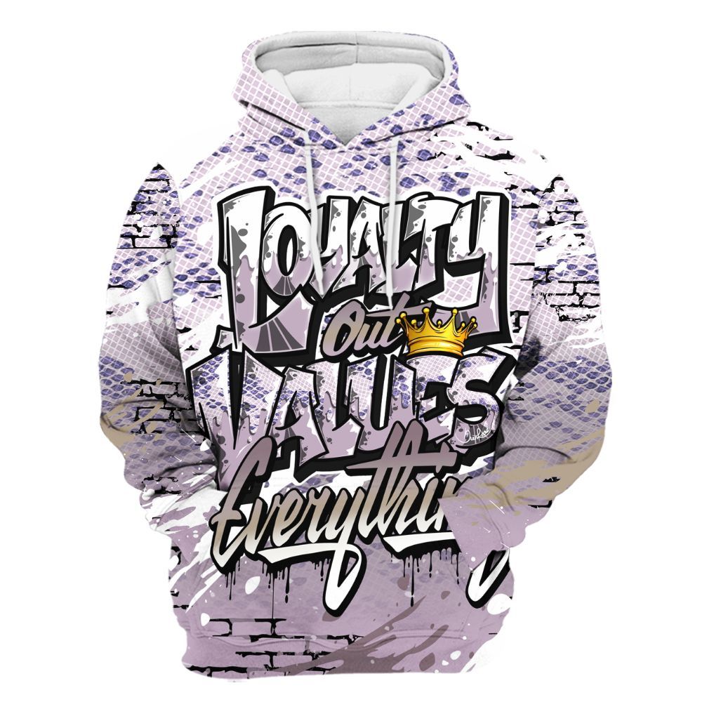 Hoodie To Match Air Force 1 Low Purple Snake - Values Of Loyalty Drip All Over Print