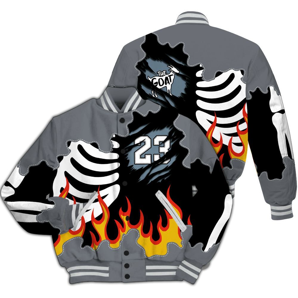 Varsity Jacket To Match Air Max DN Silver Bullet - Burning Skeleton 23 G.O.A.T All Over Print