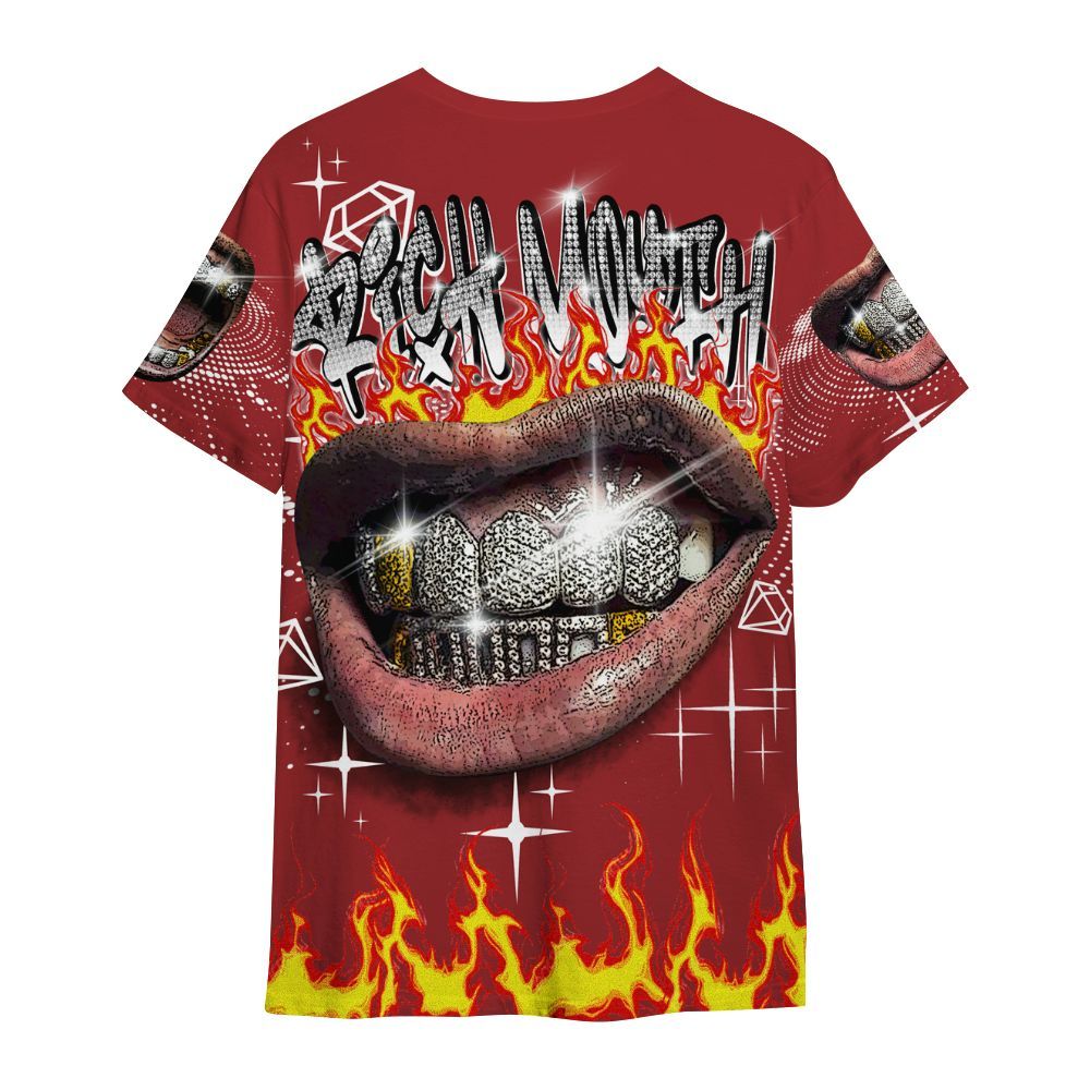 Shirt To Match Alternate Flu Game 12s - Rich Mouth Fire Rap Retro 90s All Over Print
