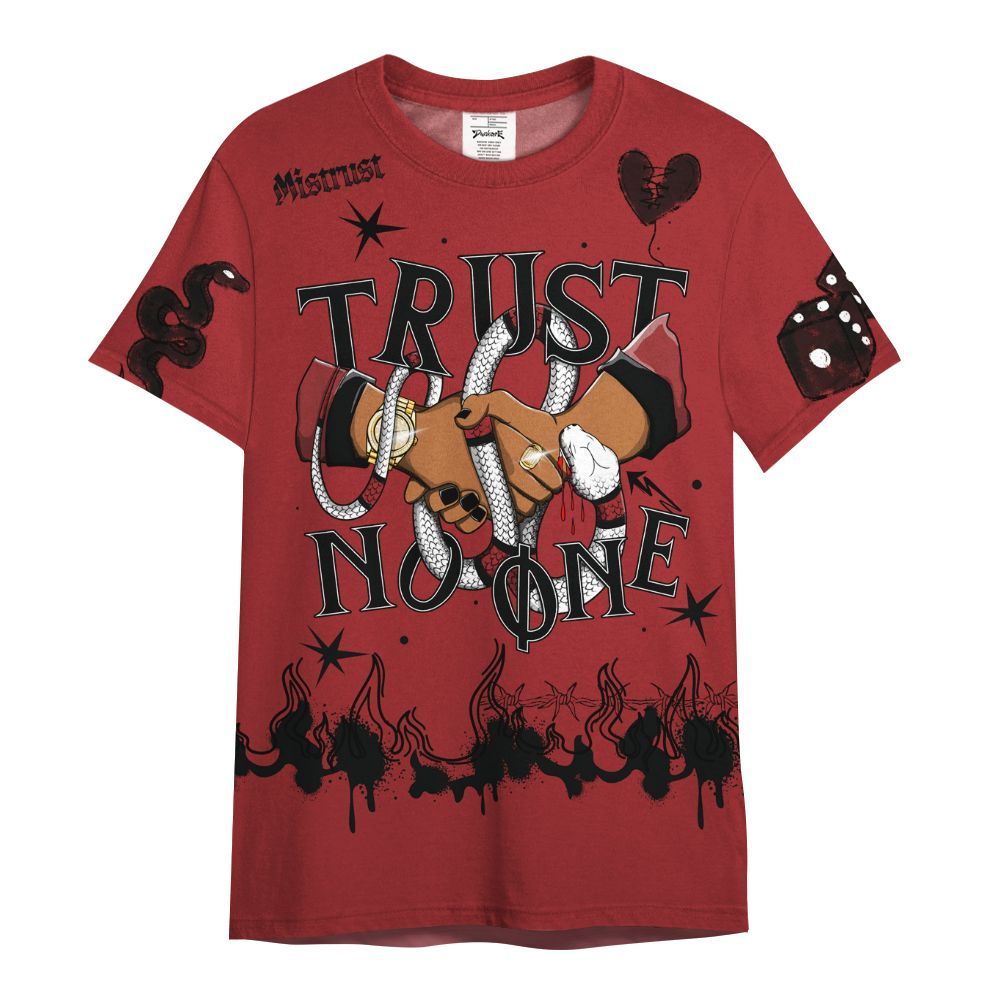 Shirt To Match Alternate Flu Game 12s - Trust No One Snake-Bite Doodle Crayon All Over Print