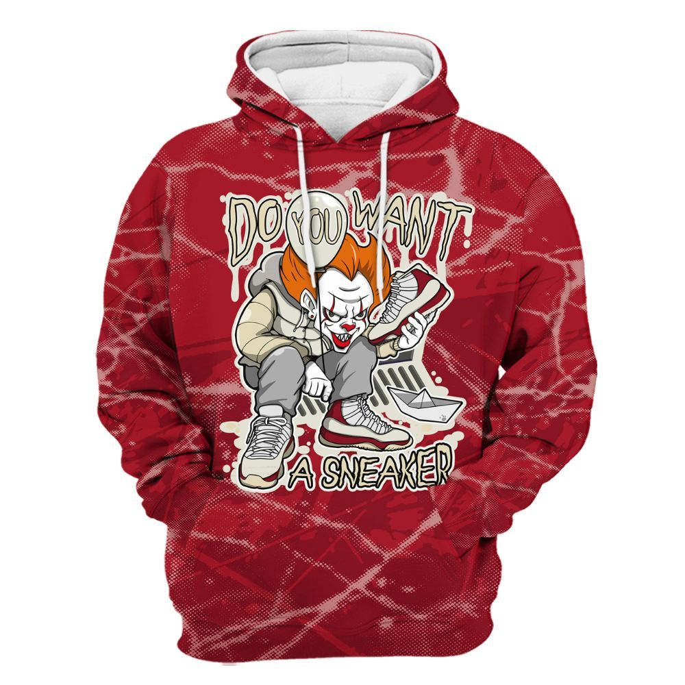 Hoodie To Match 2025 High OG Cinnabar 1s - Clown Scary Sneakers Halloween Graphic All Over Print