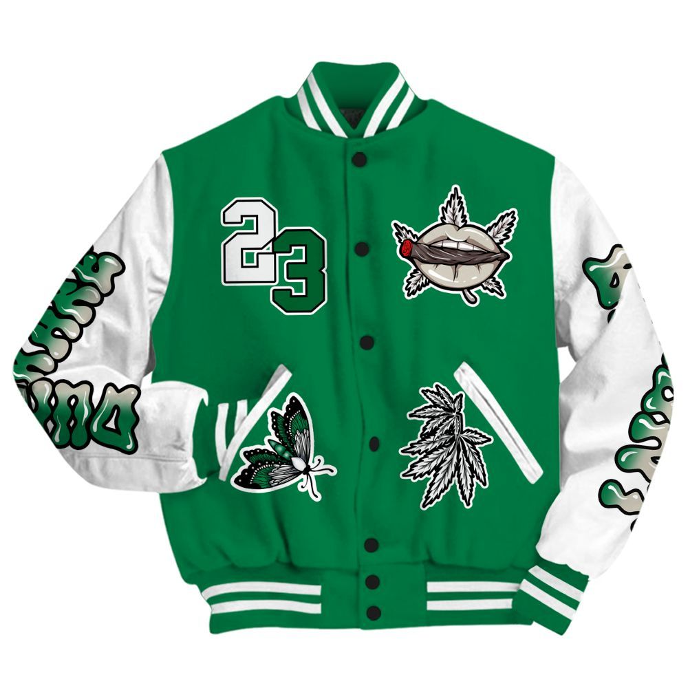 Varsity Jacket To Match Lucky Green 2s - Bluntz Unique All Over Print