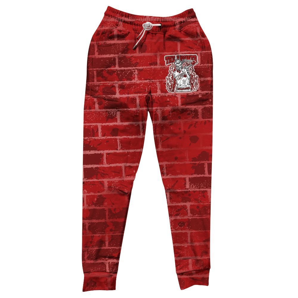 Sweatpant To Match Red Taxi 12s - Allen Answer Skeleton Brick All Over Print