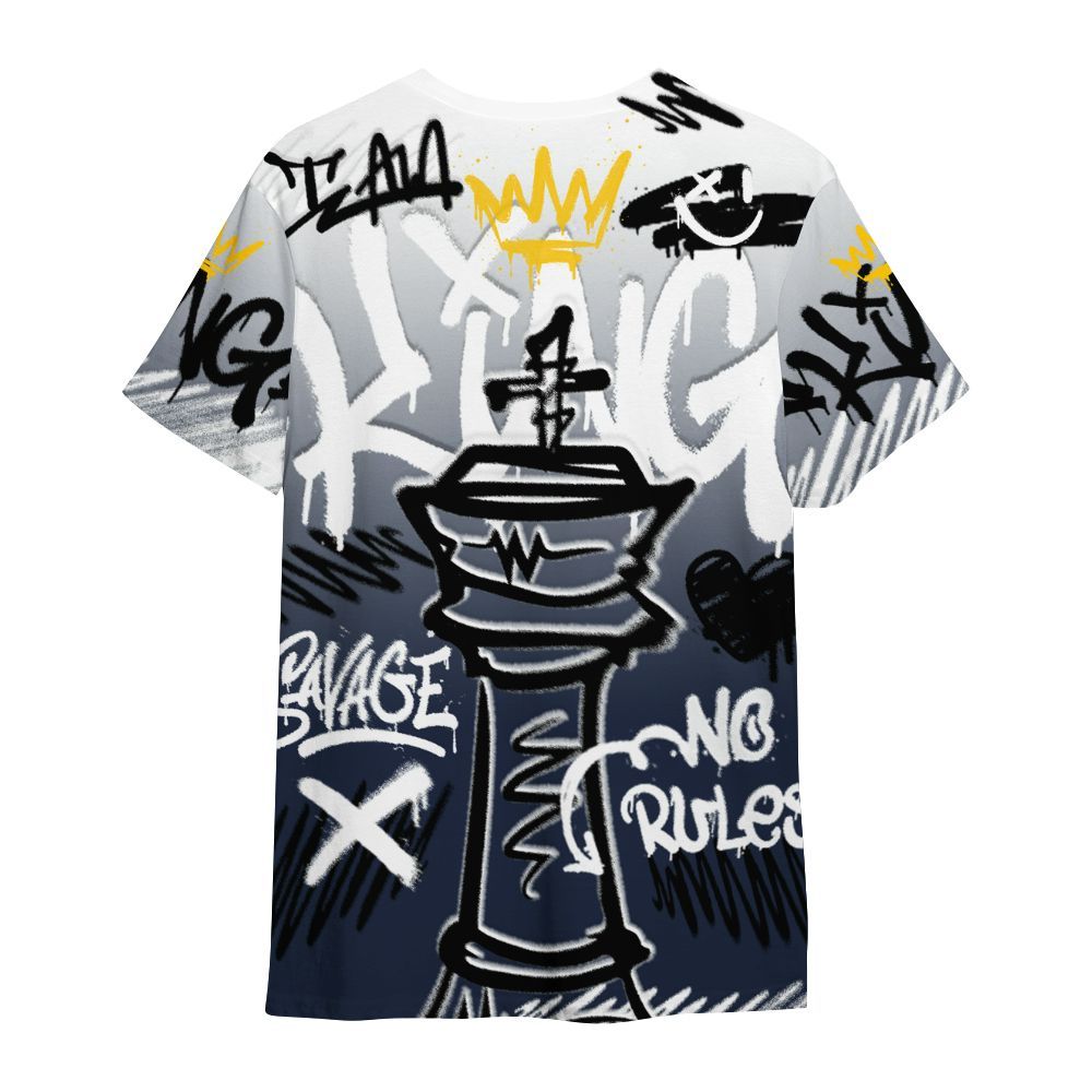 Shirt To Match Dunk Low White Midnight Navy - Street King Chess Streetwear All Over Print