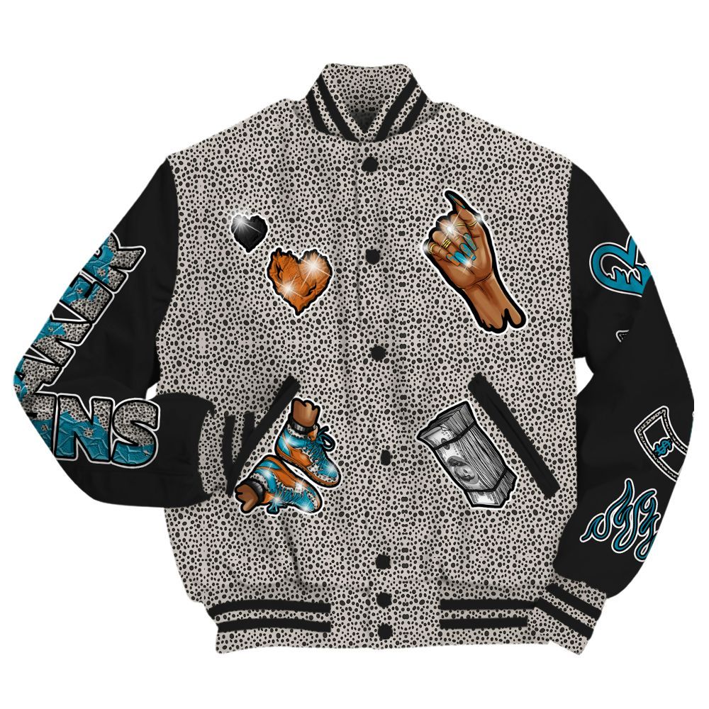 Varsity Jacket To Match SB Dunk Low Safari Olympic - Sneakerz Girlz All Over Print