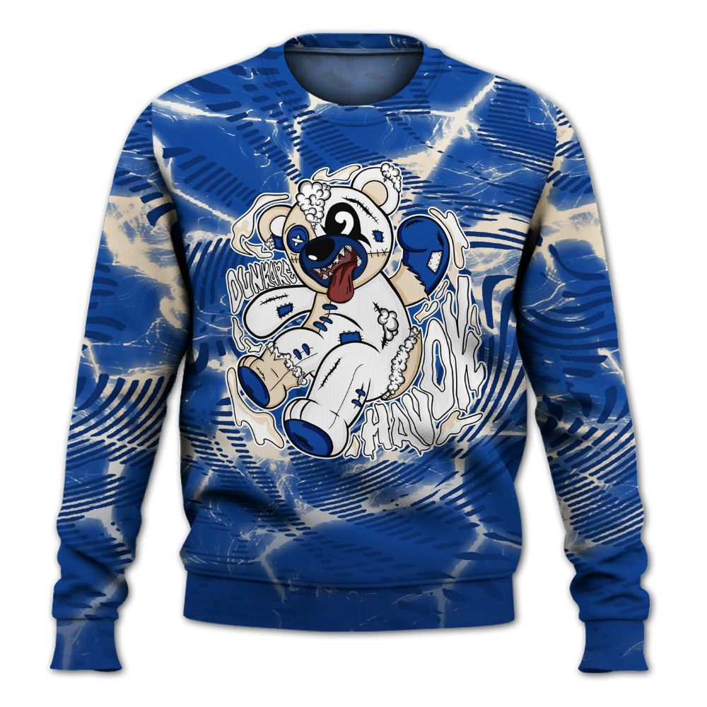 Sweatshirt To Match Low Game Royal 1s - Havok Bear All Over Print
