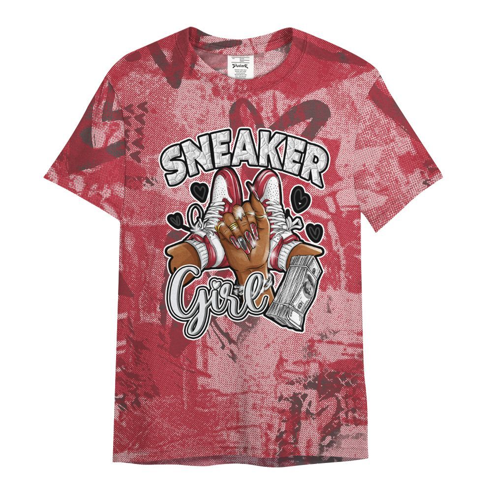 Shirt To Match Black Toe 14s - Sneakerz Girlz Heart Grunge All Over Print