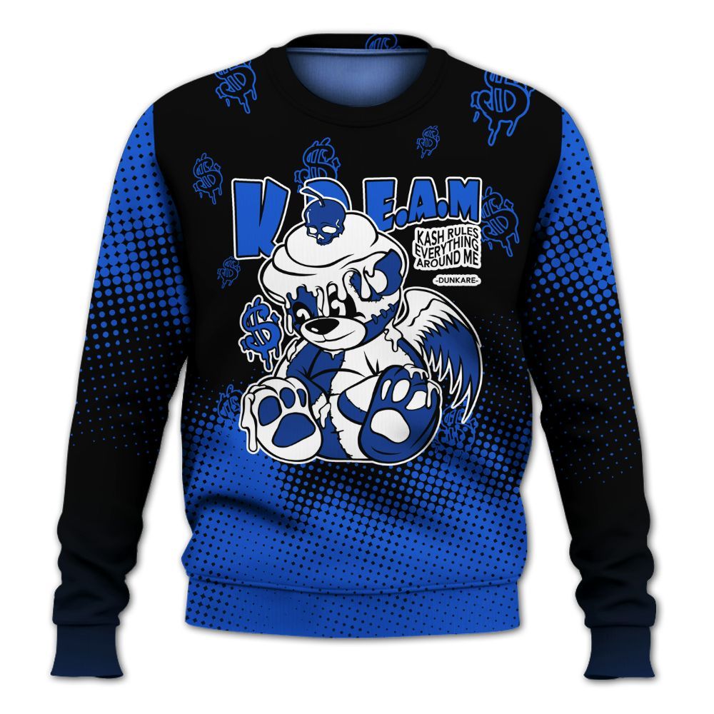 Sweatshirt To Match Air Foamposite One Royal - Loot Bear Unique Drip All Over Print