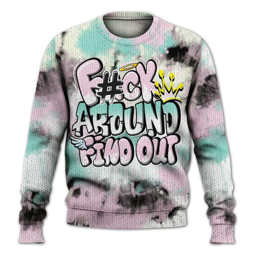 Knitted Sweater To Match Retro Easter 5s - Tie Dye FK Around Find Out