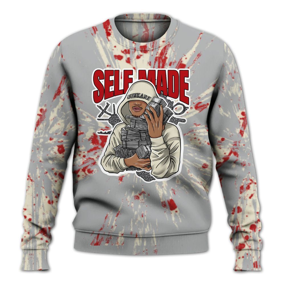 Sweatshirt To Match Cement Grey 3s - Selfmade Lux All Over Print