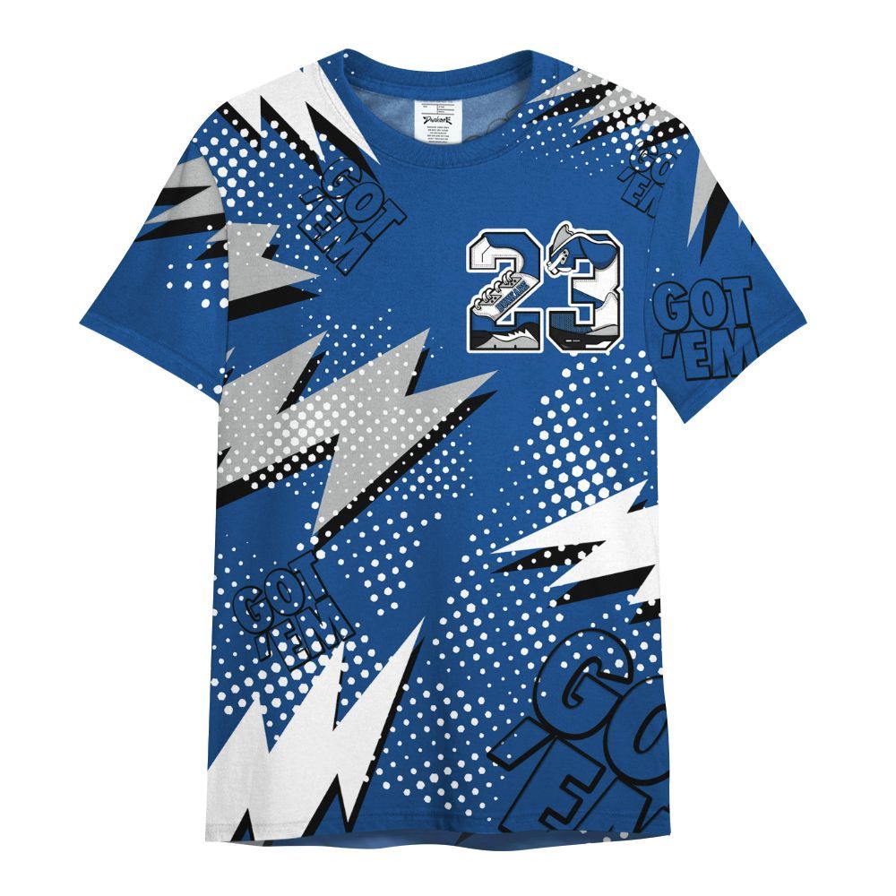 Shirt To Match Air Ship Royal Blue - Custom Name Number 23 5s All Over Print