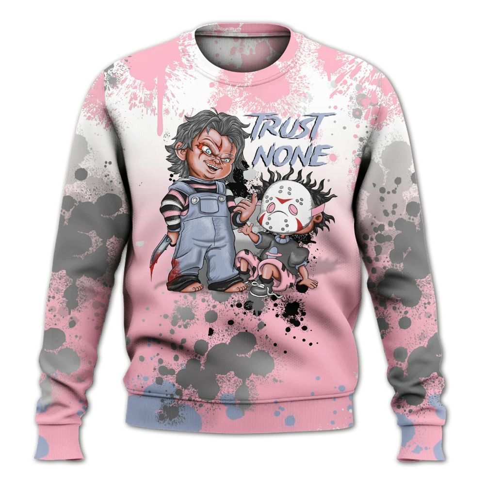 Sweatshirt To Match Retro 35th Anniversary 5s - Trust No One Scary All Over Print