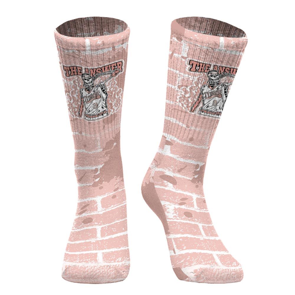 Sock To Match Low Legend Pink 11s - Allen Answer Skeleton Brick