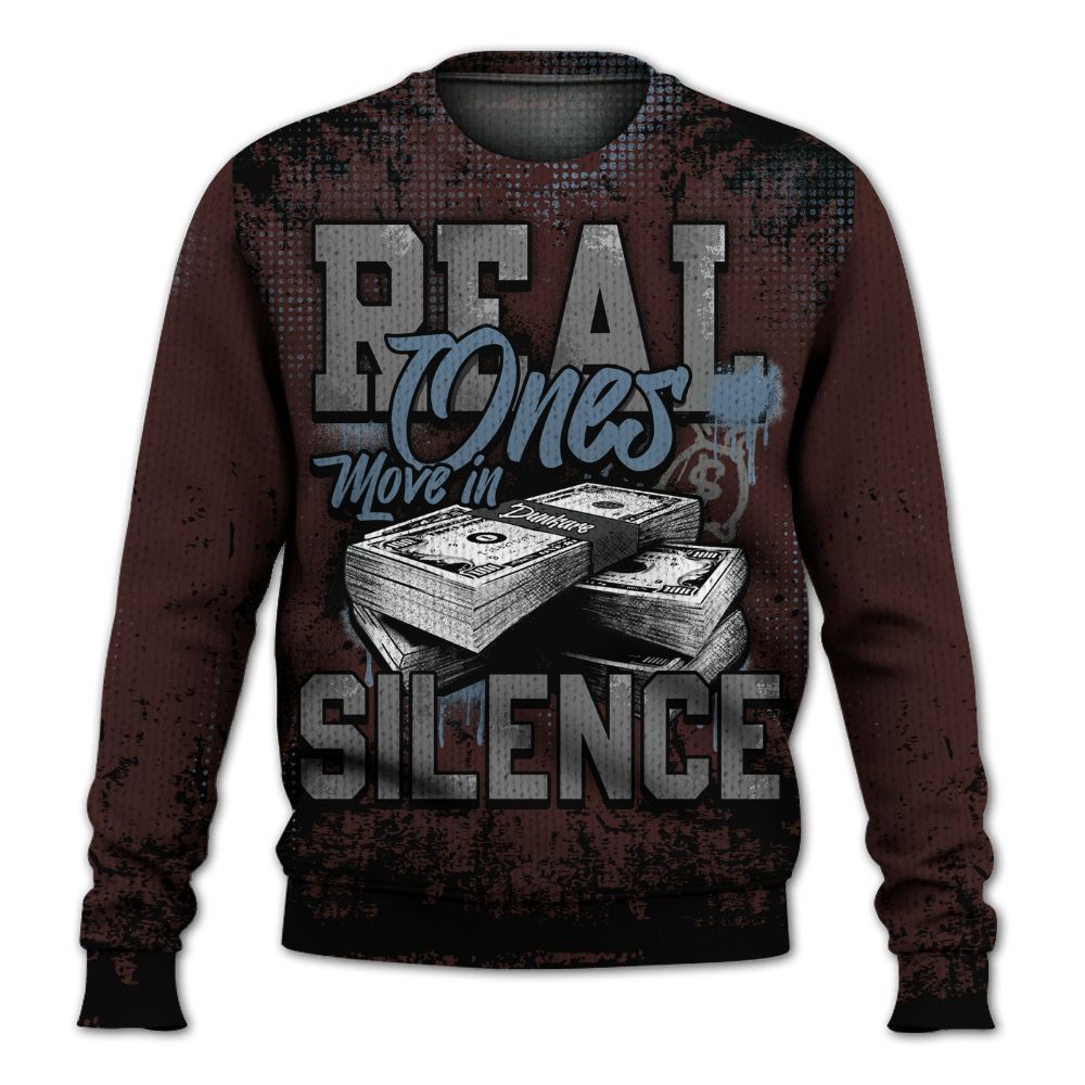 Knitted Sweater To Match Burgundy 5s - Move In Silence Money Street Retro