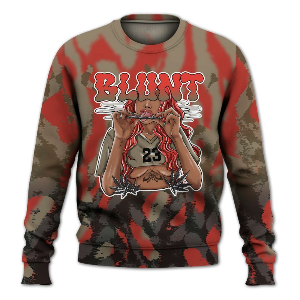 Sweatshirt To Match Olive 9s - Bluntz Burnz All Over Print