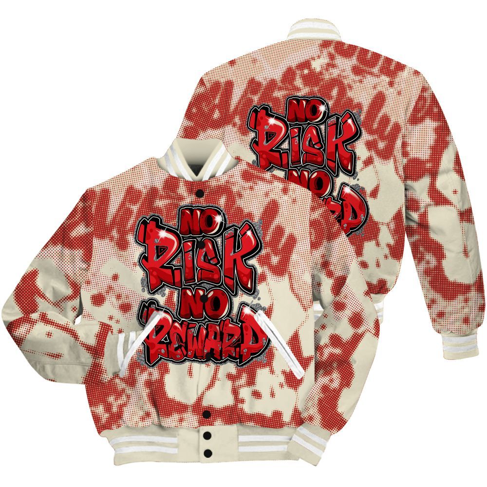 Varsity Jacket To Match Cement Grey 3s Shirt - No Risks No Reward Street All Over Print