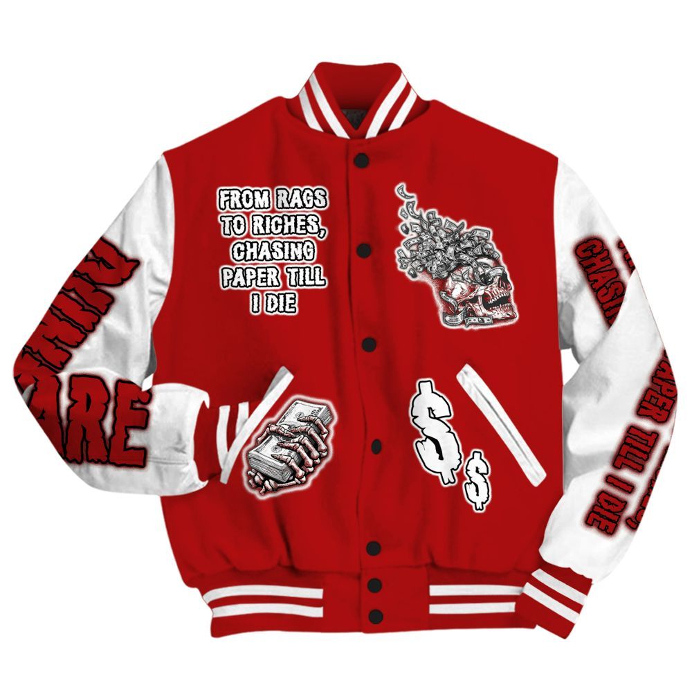 Varsity Jacket To Match Red Taxi 12s - From Rags To Riches All Over Print