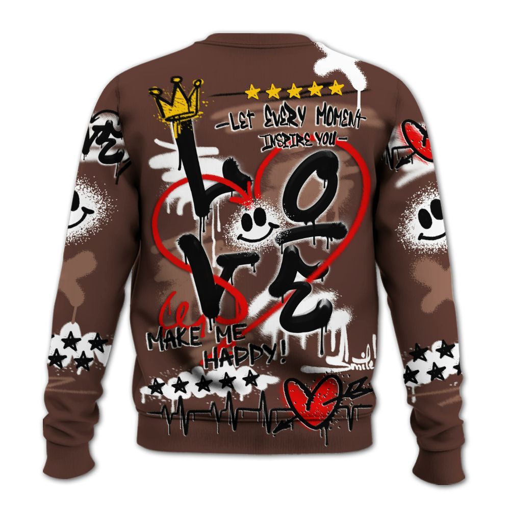 Sweatshirt To Match KD 4 Christmas - Happy Love Beats Graffiti Streetwear All Over Print
