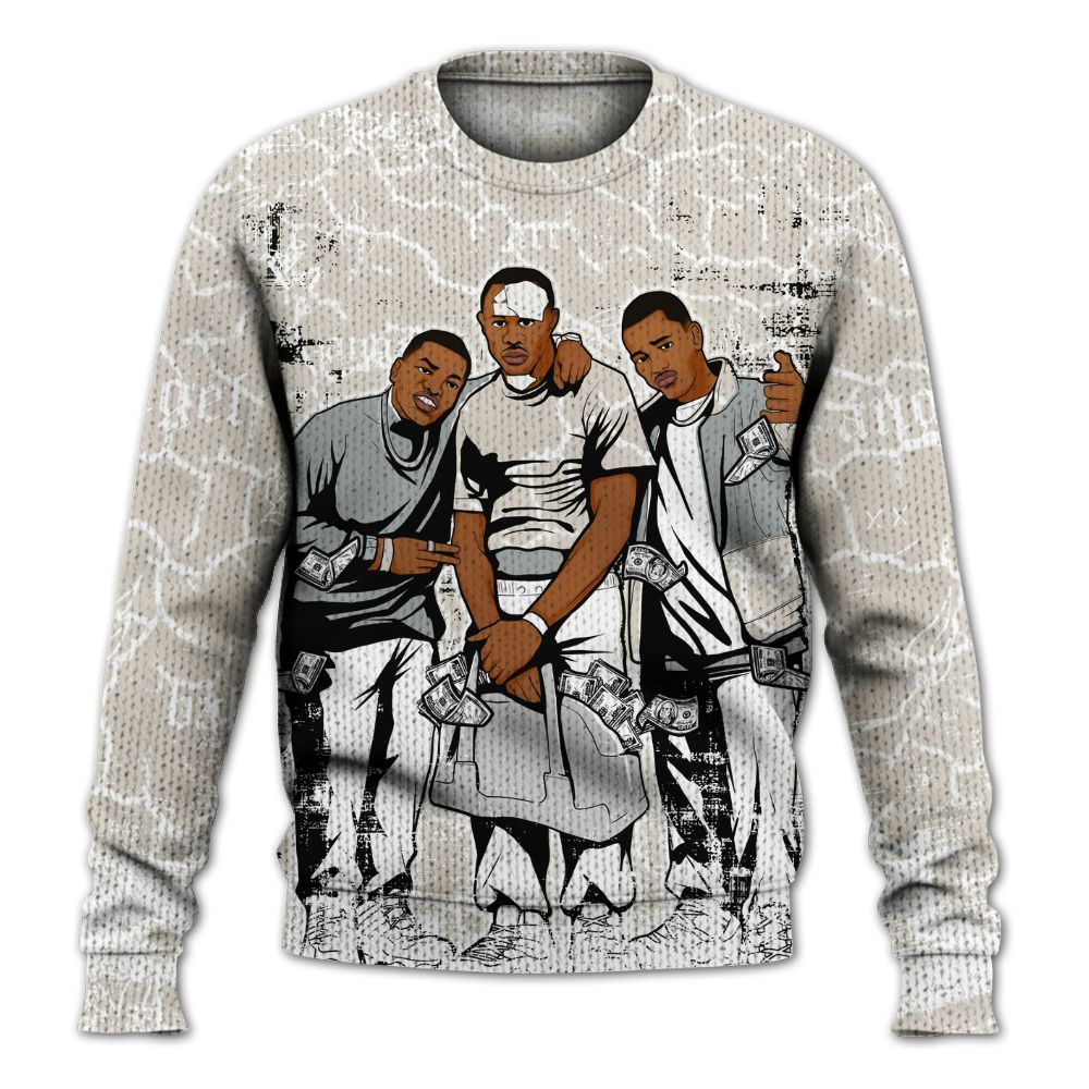 Sweater To Match Retro Pure Money 3s - Paid In Full Money Graphic