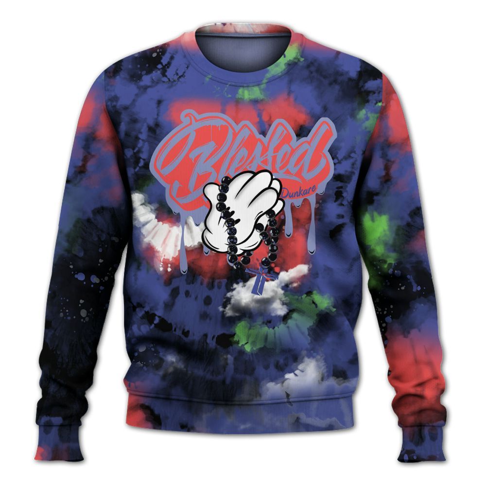 Sweatshirt To Match KD 4 Nerf - God Blessed Tie Dye All Over Print