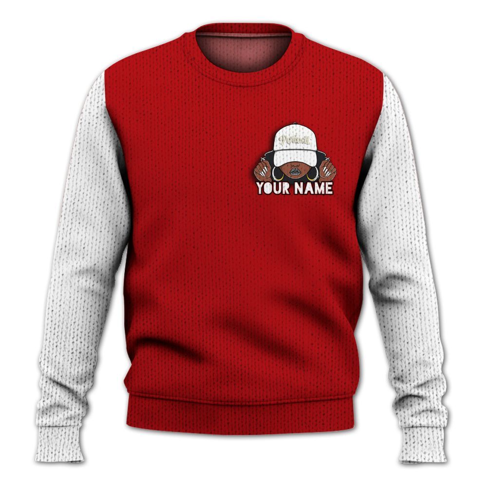 Knitted Sweater To Match Cement Grey 3s, Custom Name Black Girl