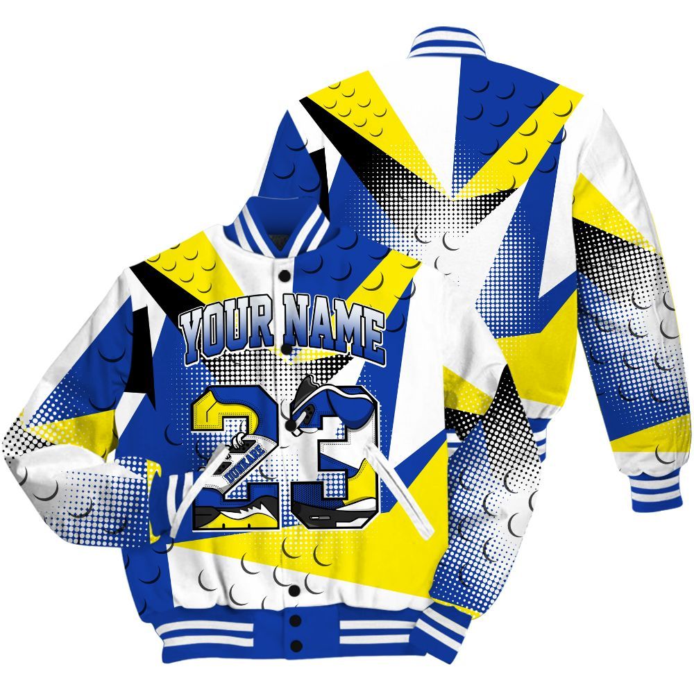 Varsity Jacket To Match Laney 14s Shirt, Poly Custom Name Number 23 5s All Over Print