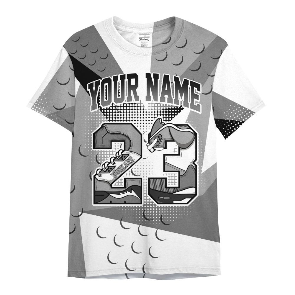 Shirt To Match Black Wolf Grey 12s - Poly Custom Name Number 23 5s All Over Print
