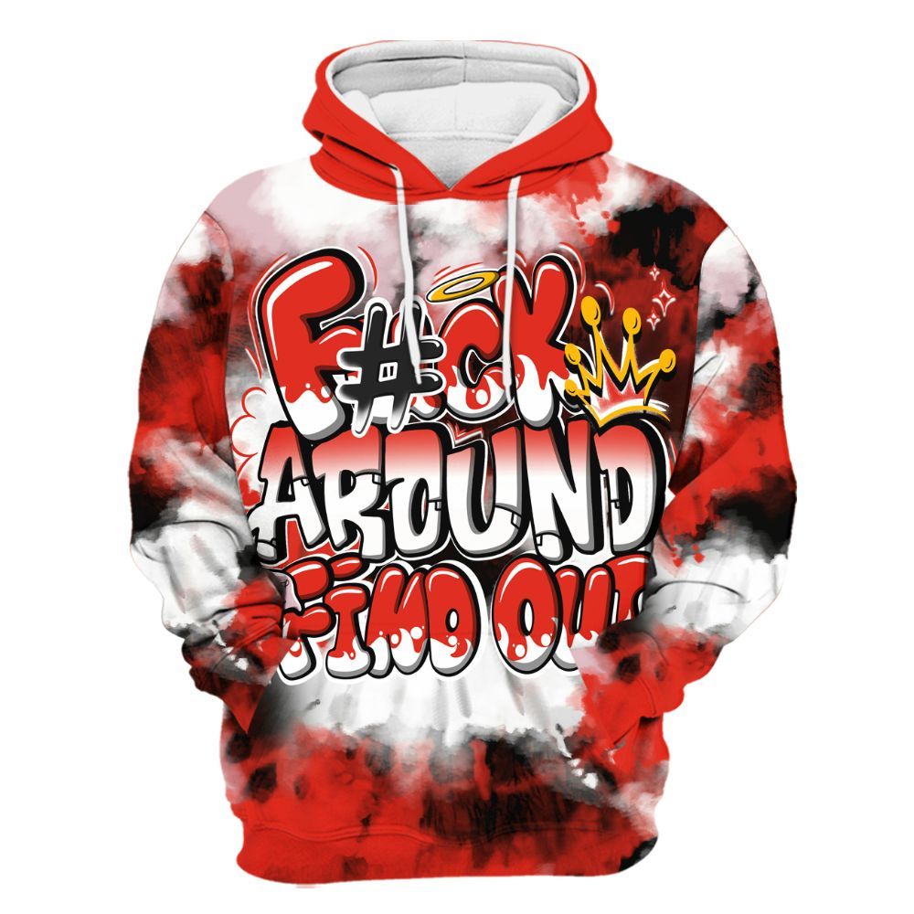 Hoodie To Match Air Force 1 Low GS Valentine's Day - Tie Dye FK Around Find Out All Over Print