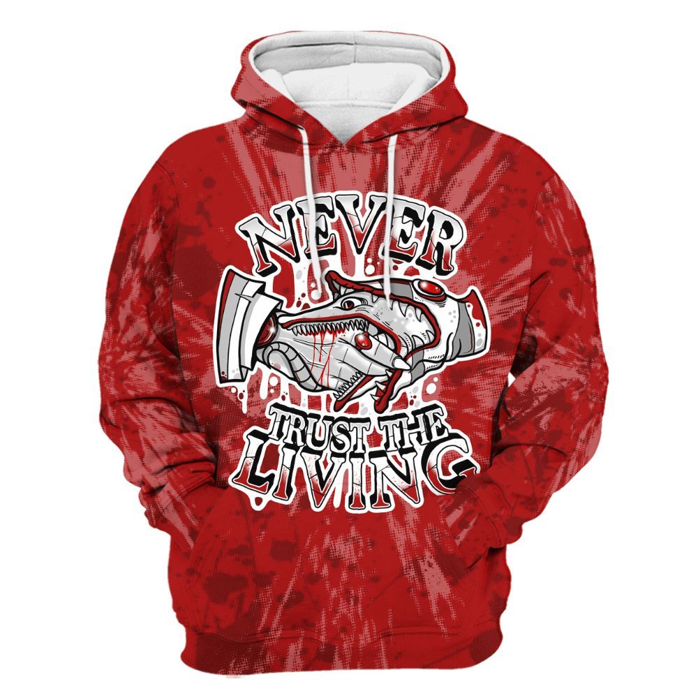 Hoodie To Match Red Taxi 12s - Never Trusting Living Graphic Halloween All Over Print