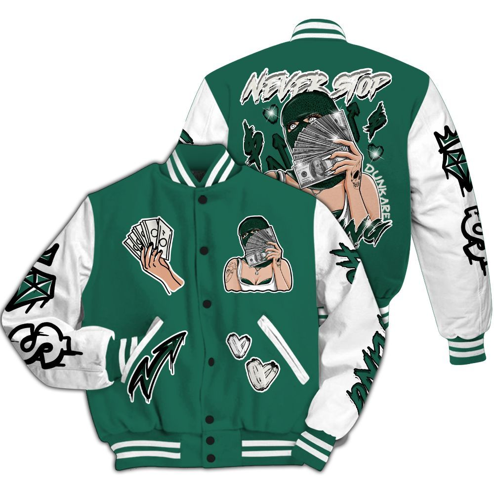 Varsity Jacket To Match Oxidized Green 4s - Hustling Unique All Over Print