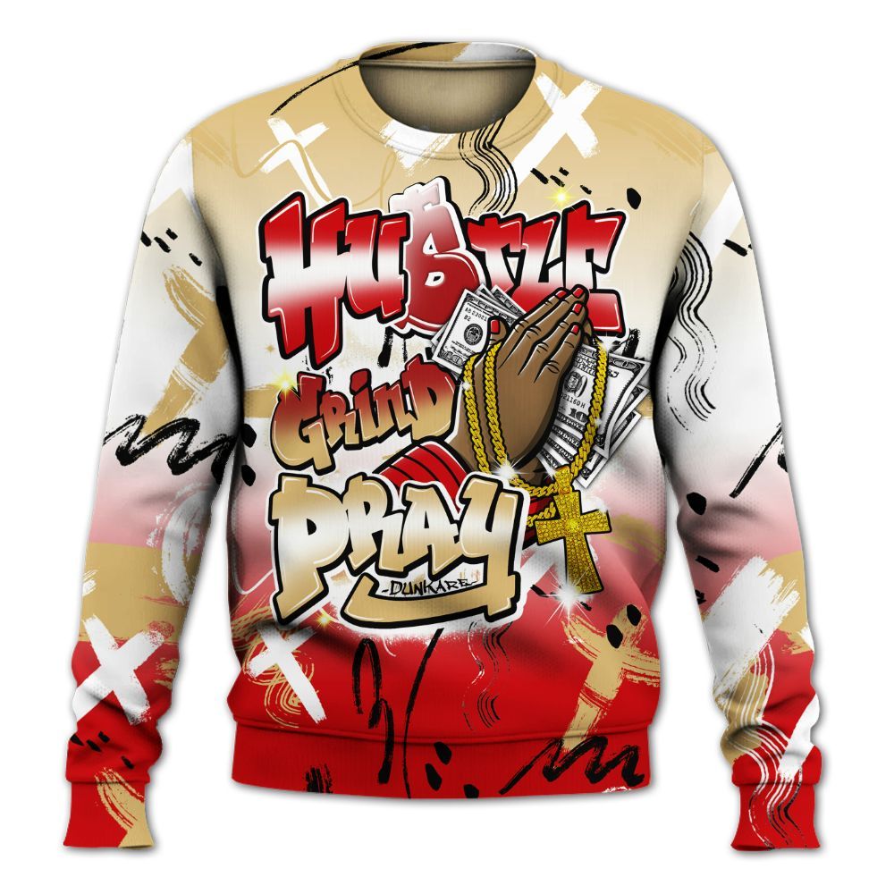 Sweatshirt To Match Ja 2 Halloween - Money Hustle Grind Pray All Over Print