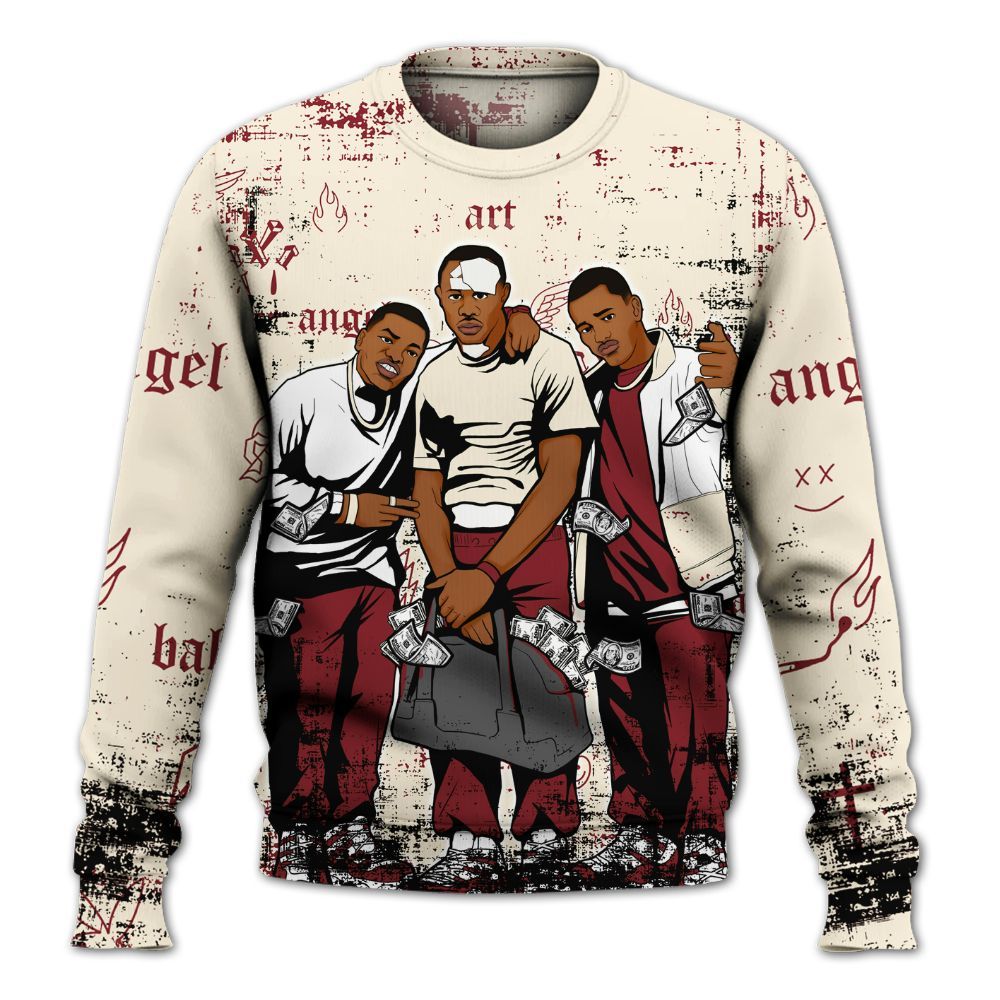 Sweatshirt To Match Valentine's Day 2026 4s - Paid In Full Money All Over Print