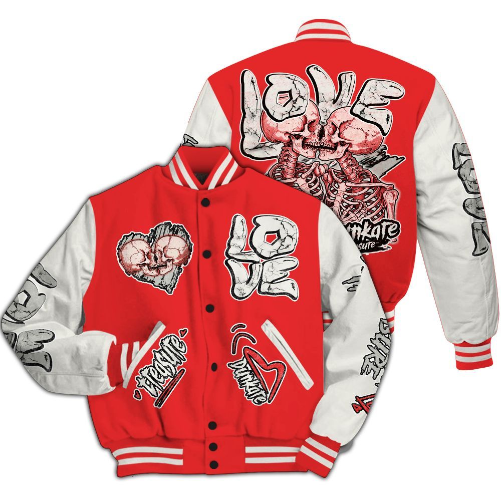 Varsity Jacket To Match Air Max 1 Jacquemus Red - Skull Bear All Over Print