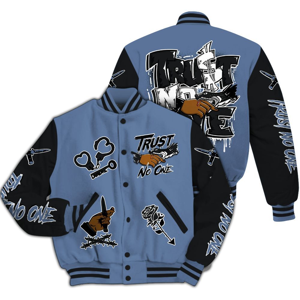 Varsity Jacket To Match Mid Space Jam 1s - Trust No One Dripping All Over Print