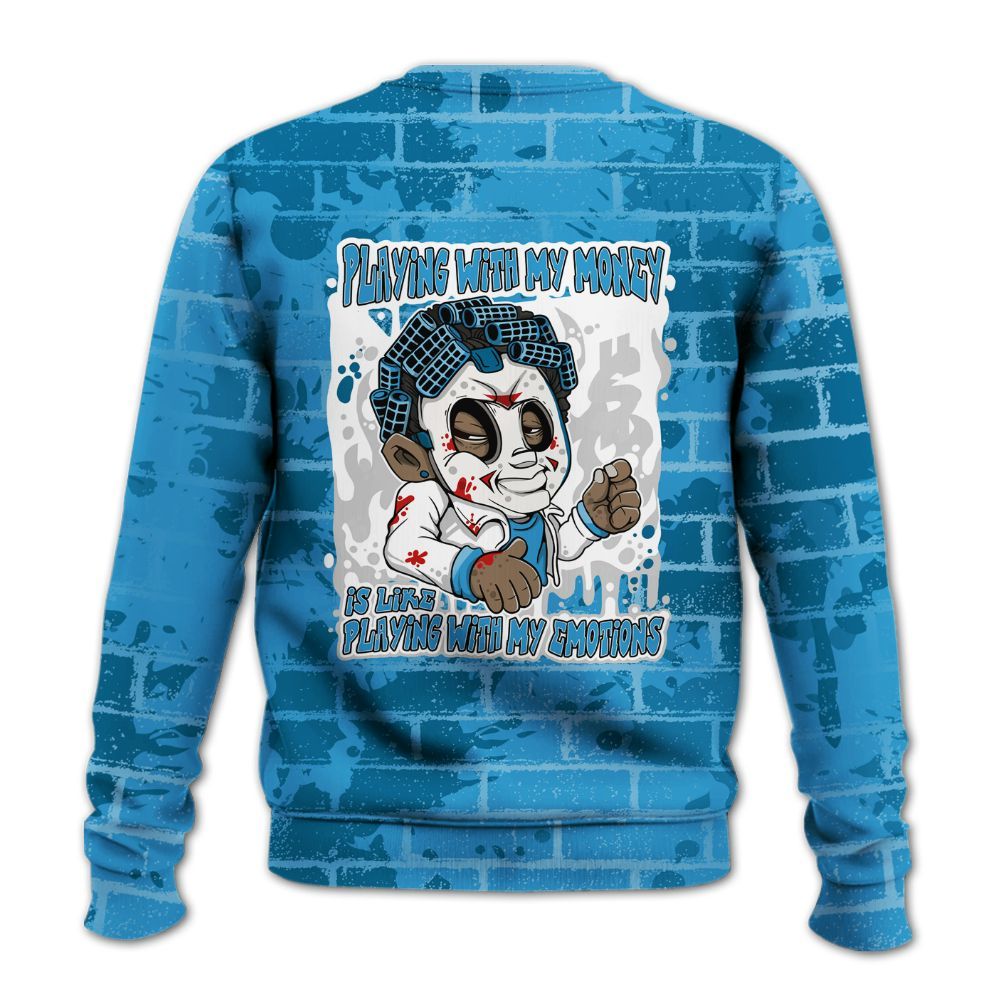 Sweatshirt To Match Powder Blue 9s - Playing With My Money Graphic Halloween All Over Print