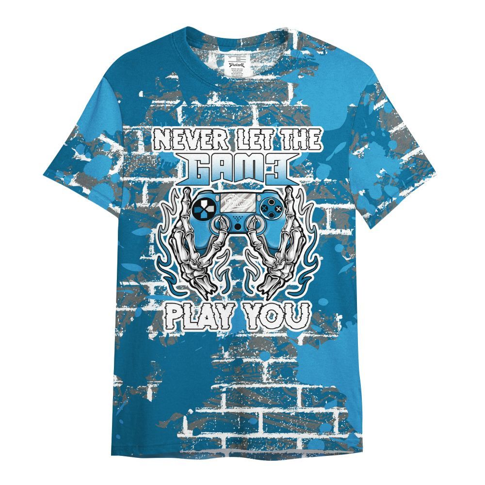 Shirt To Match Powder Blue 9s - PlayGame Skull Brick All Over Print